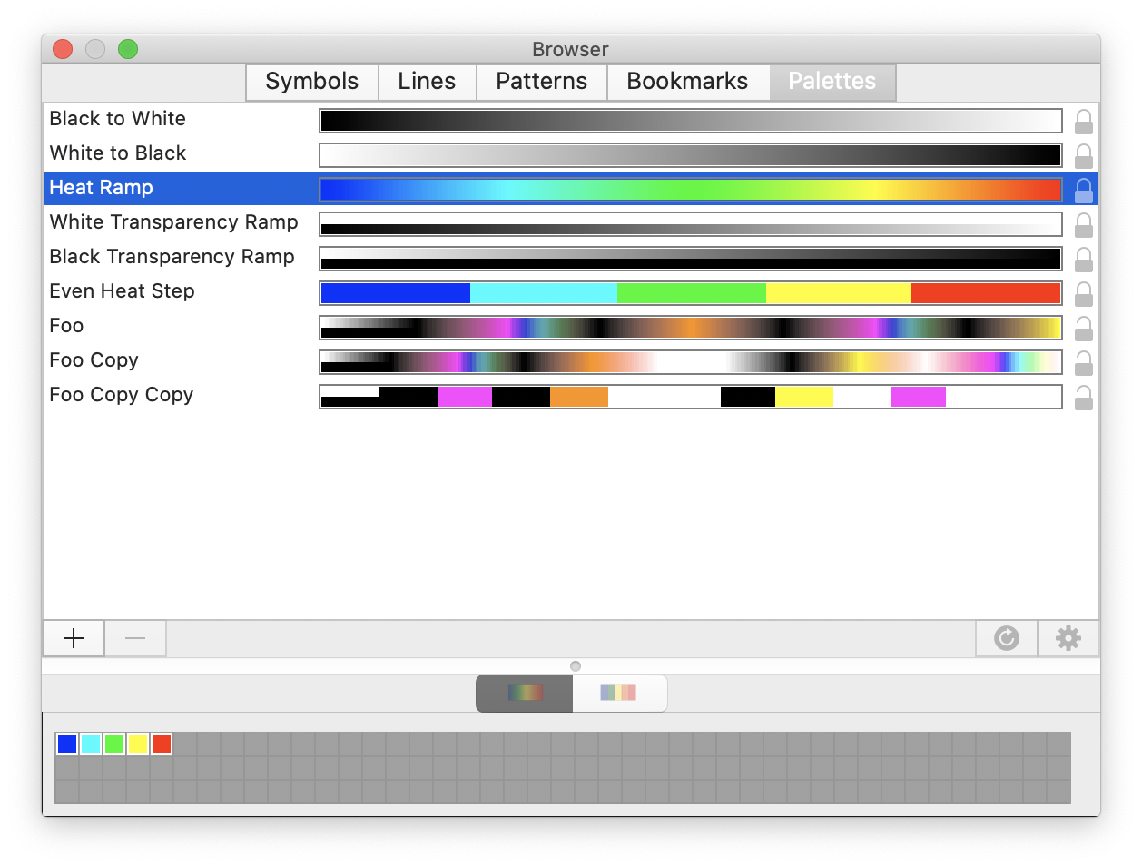 Uber Browser Showing Palettes Tab