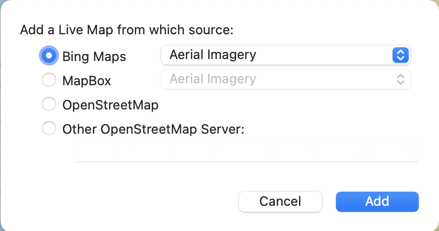 Add Live Maps Window