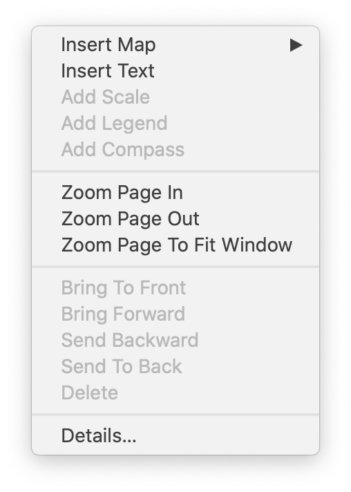 Map Layout Context Menu
