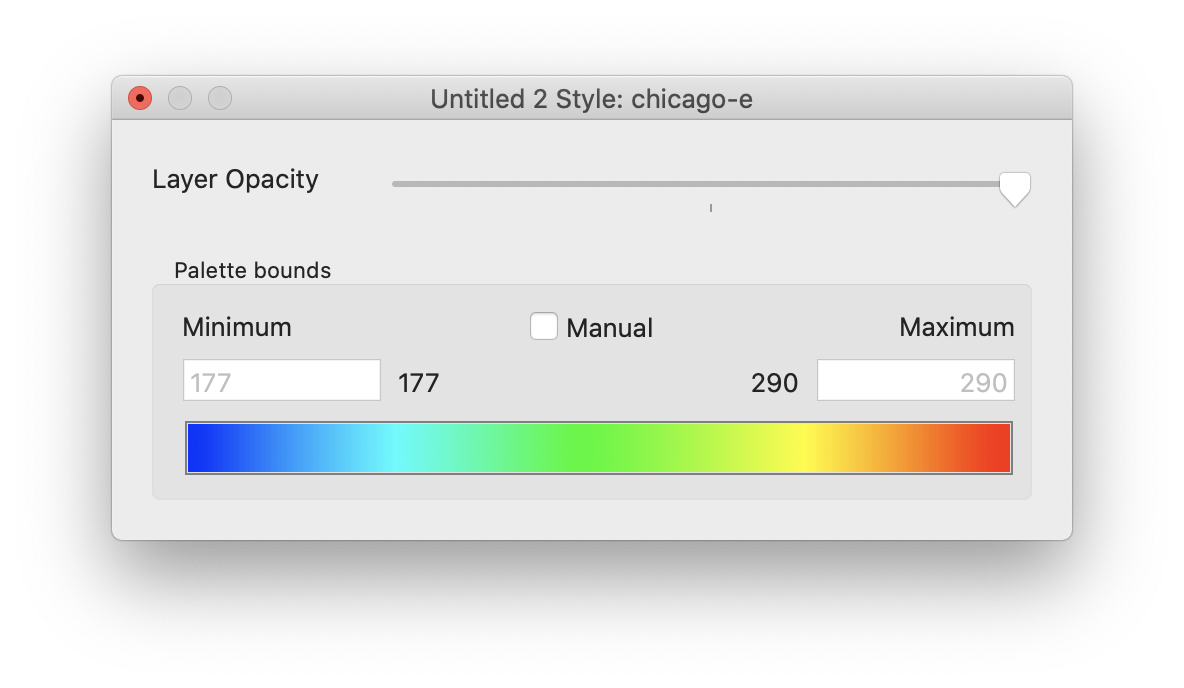 Raster Layer Styles Window