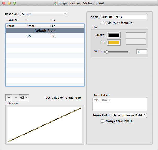 Style Window (displaying a complex line style)