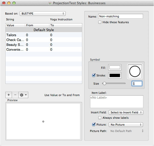 Style Window (displaying a complex point style)