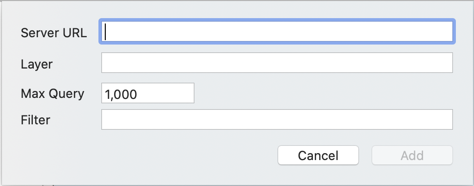 Add Web Feature Layer Sheet