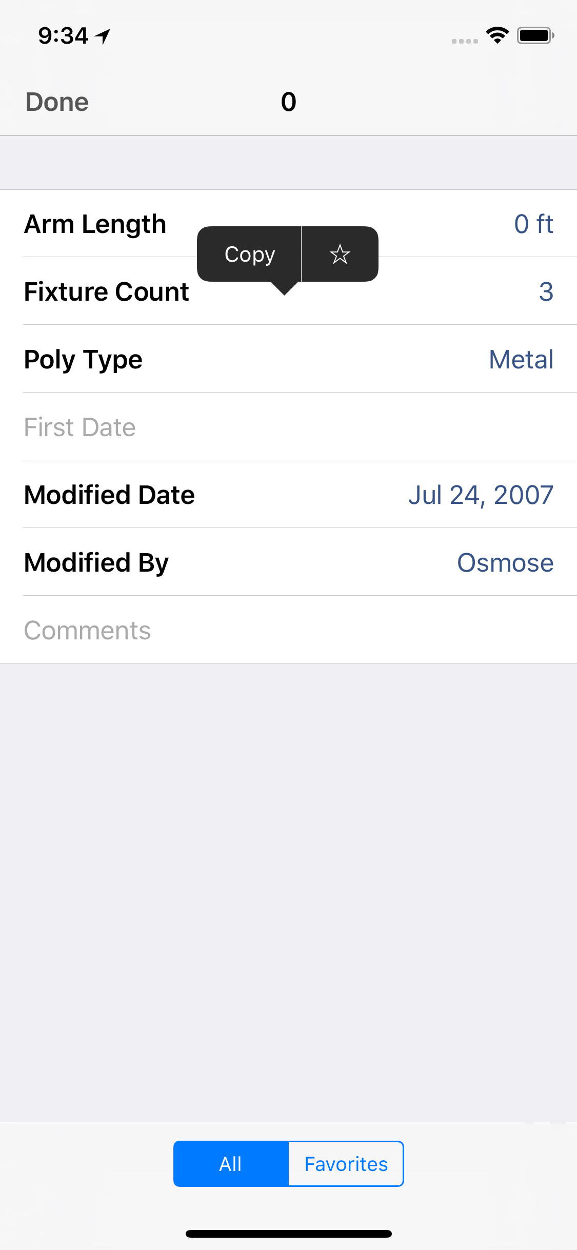 Favorites on the iPhone